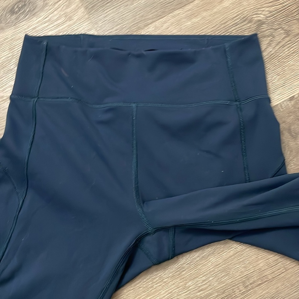 Lululemon Nocturnal Teal In Movement Crop Yoga Tights Everlux Rare Size 6 Blue - Picture 4 of 6